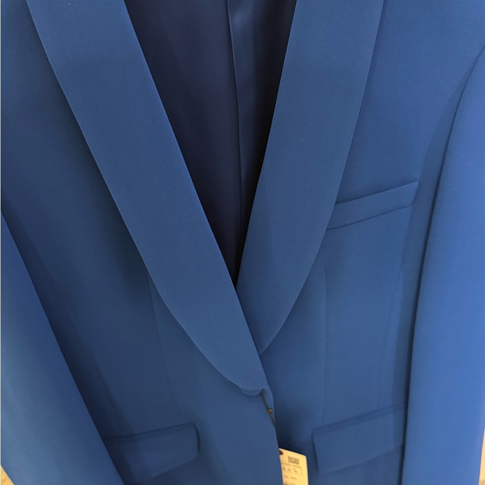Zara Blue Blazer Classic Suit Jacket